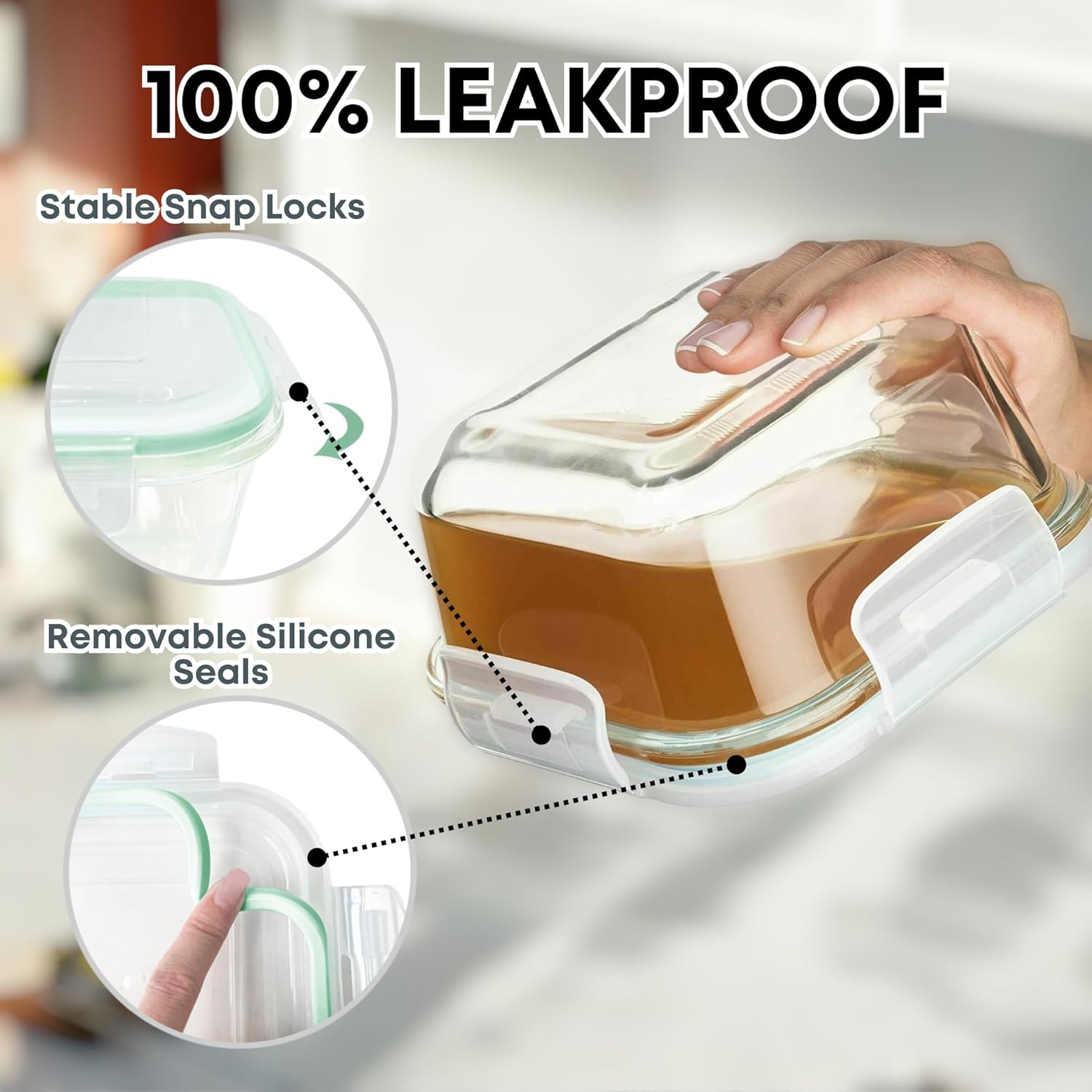 6 PC Square Glass Food Storage - Food Storage Glass Containers recensie en prijs