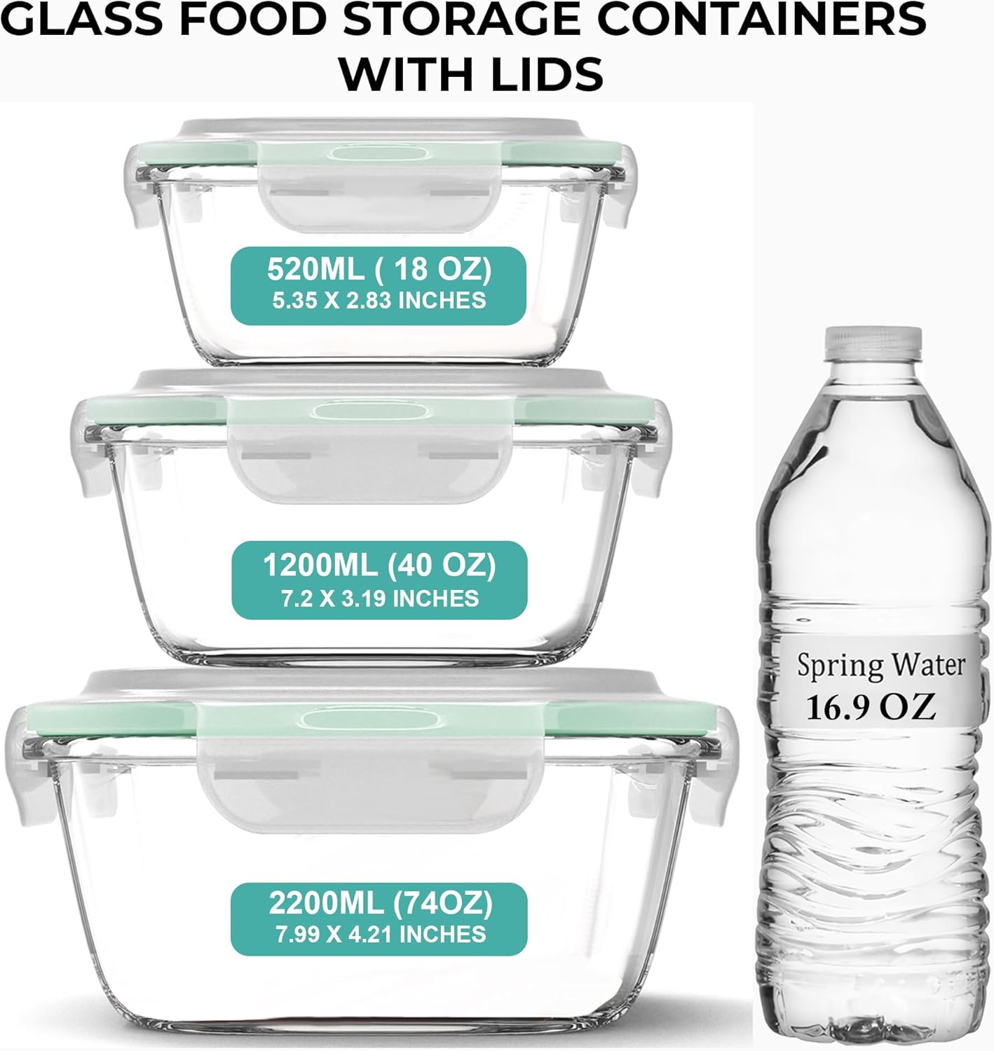 6 PC Square Glass Food Storage - Food Storage Glass Containers recensie en prijs