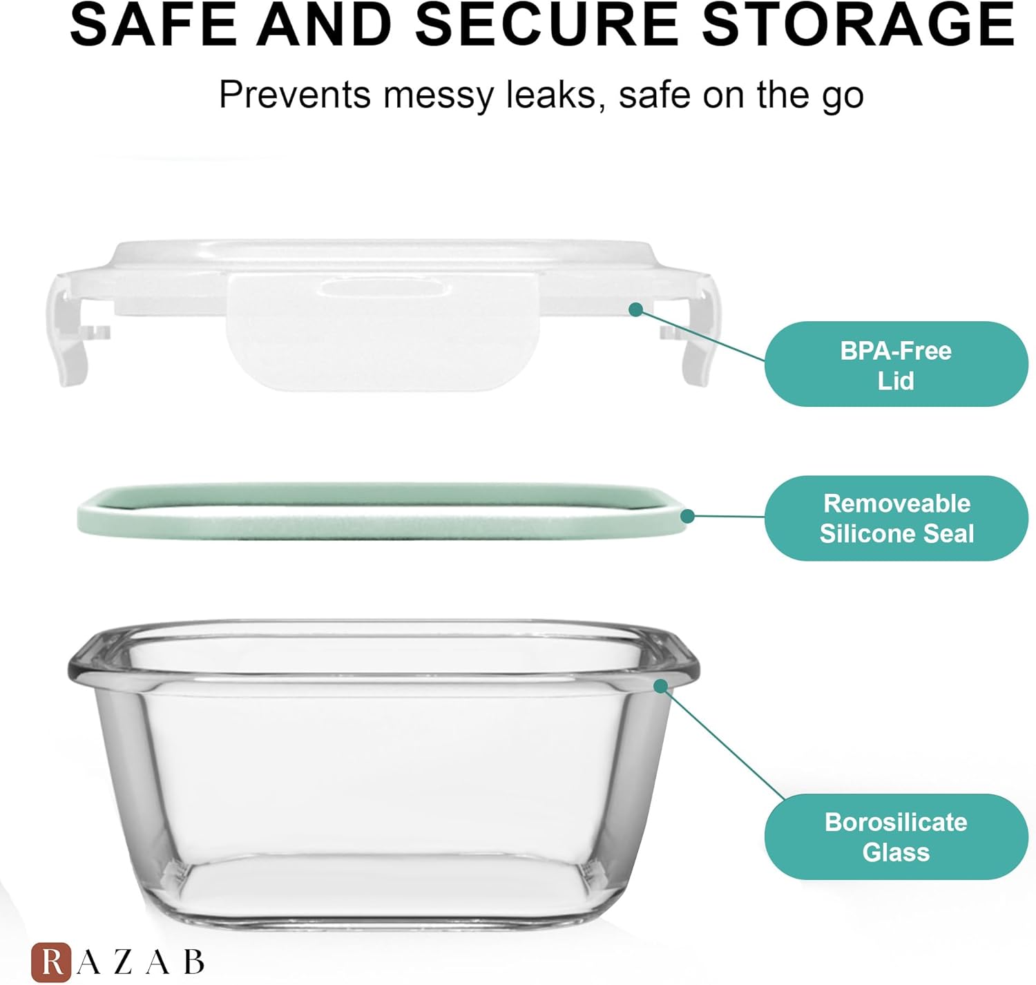 6 PC Square Glass Food Storage - Food Storage Glass Containers recensie en prijs