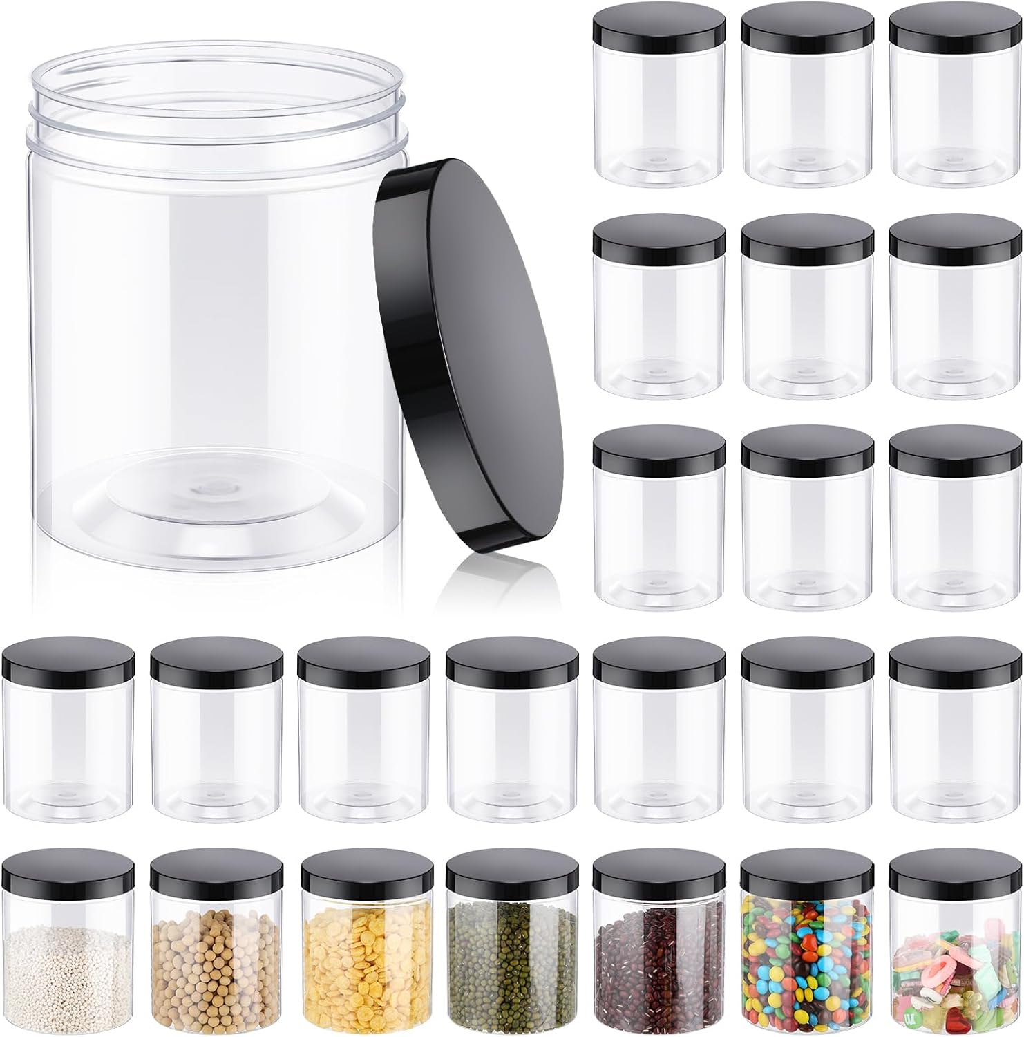 24 Pcs 16oz Plastic Jars with  - Food Storage Glass Containers recensie en prijs