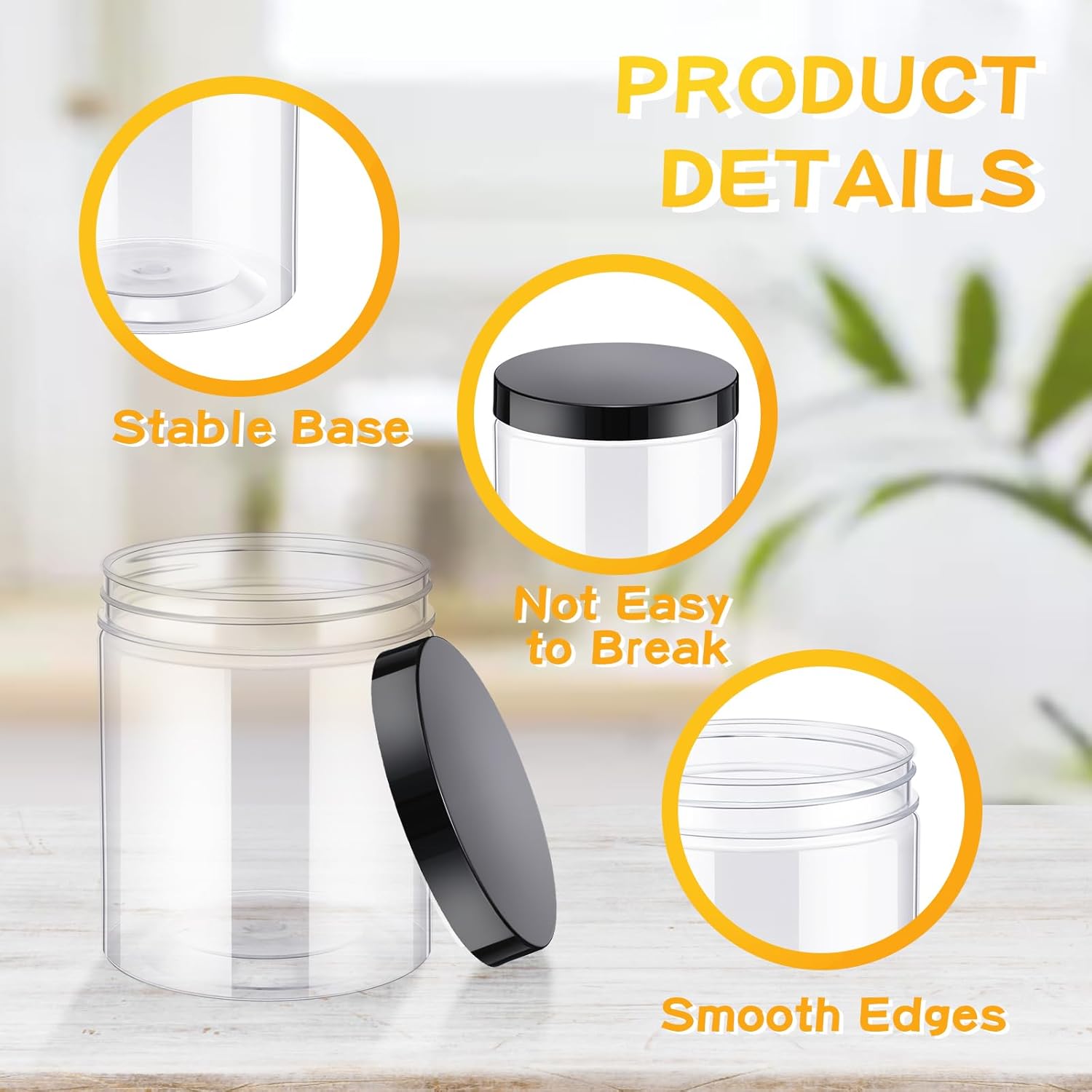 24 Pcs 16oz Plastic Jars with  - Food Storage Glass Containers recensie en prijs