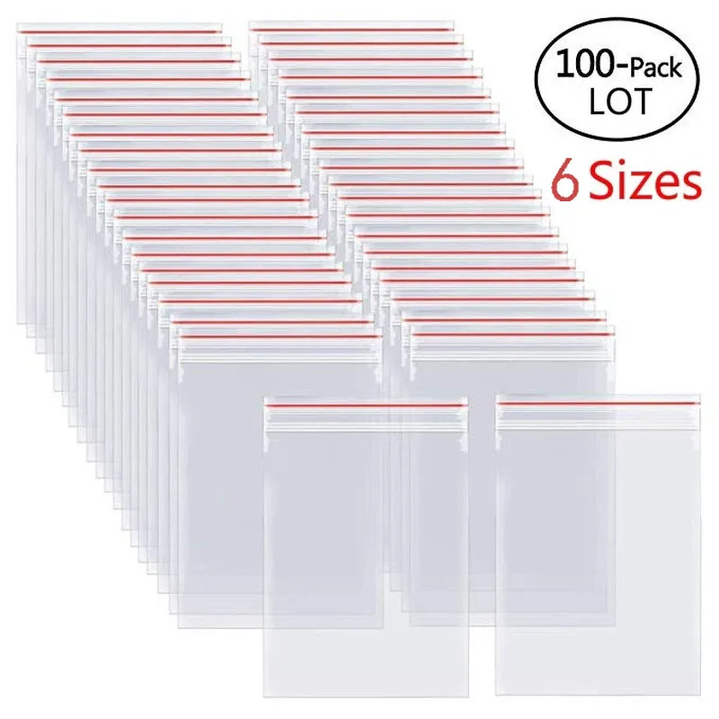 100/Pcs Pack Resealable Plasti - Food Storage Reusable Bags recensie en prijs