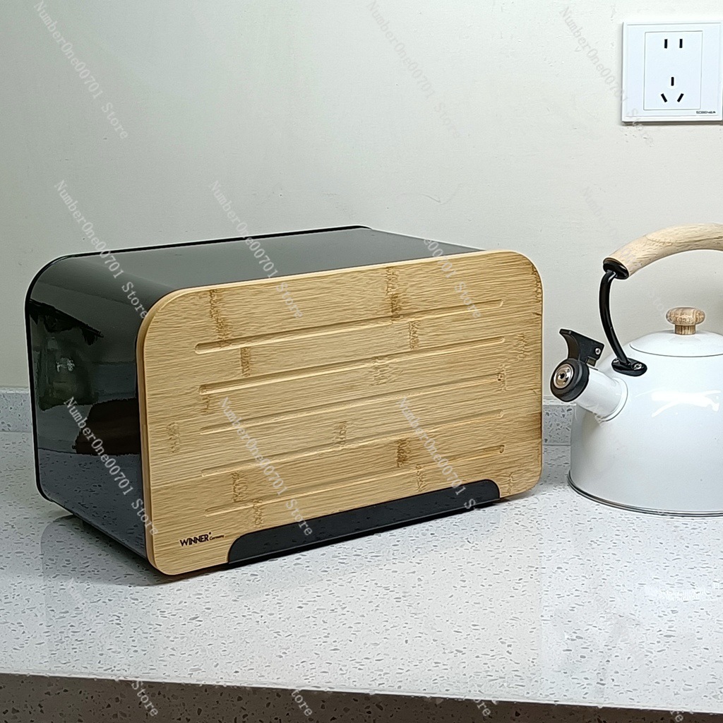 Kitchen Bread Box with Bamboo  - Food Storage Box Stainless Steel recensie en prijs