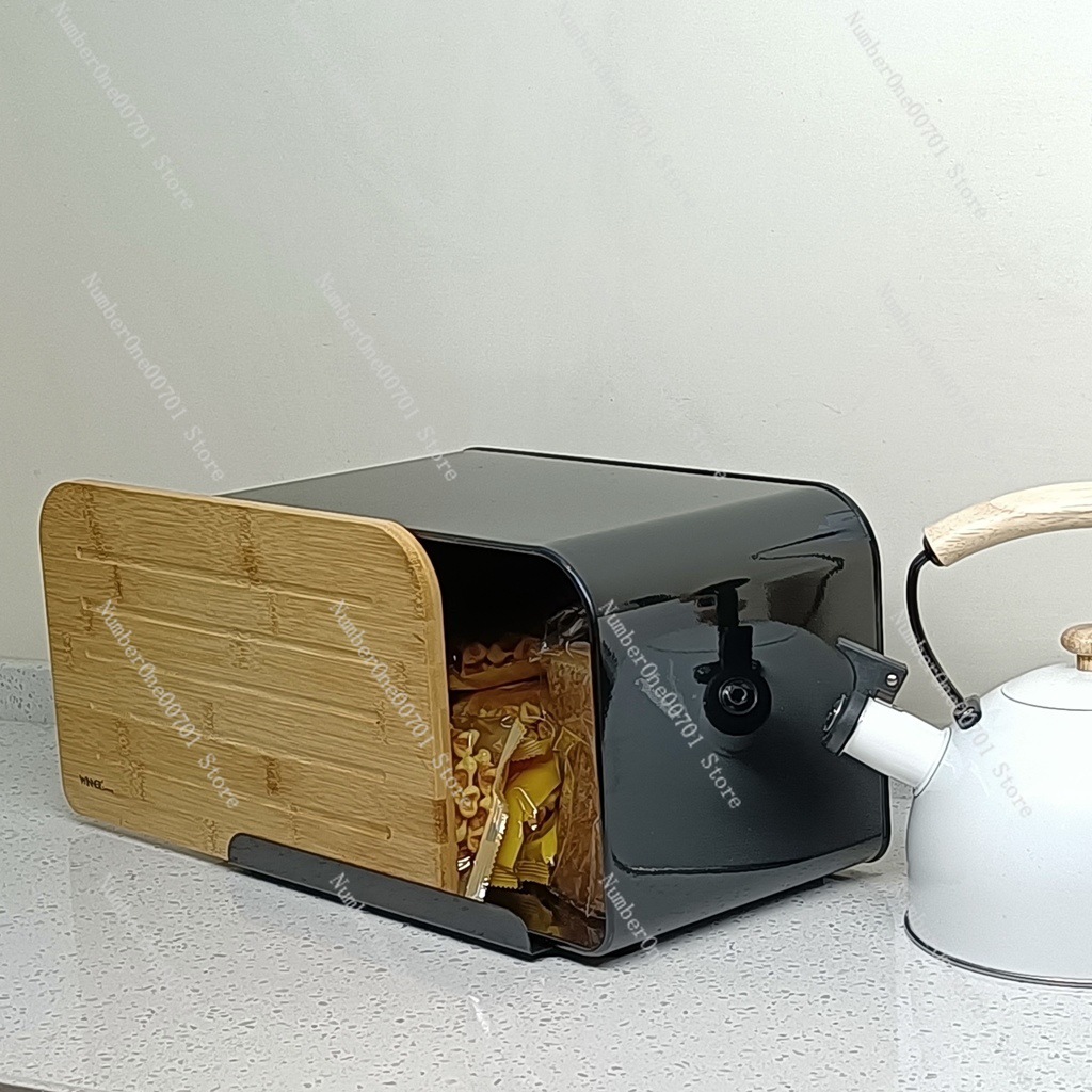 Kitchen Bread Box with Bamboo  - Food Storage Box Stainless Steel recensie en prijs