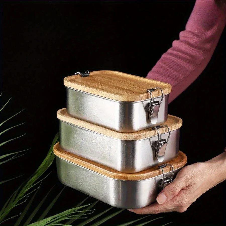 New 304 stainless steel bamboo - Food Storage Box Stainless Steel recensie en prijs