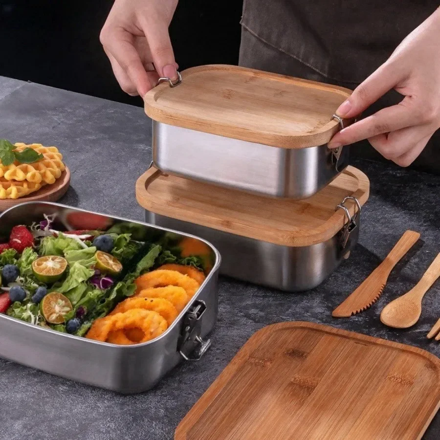New 304 stainless steel bamboo - Food Storage Box Stainless Steel recensie en prijs