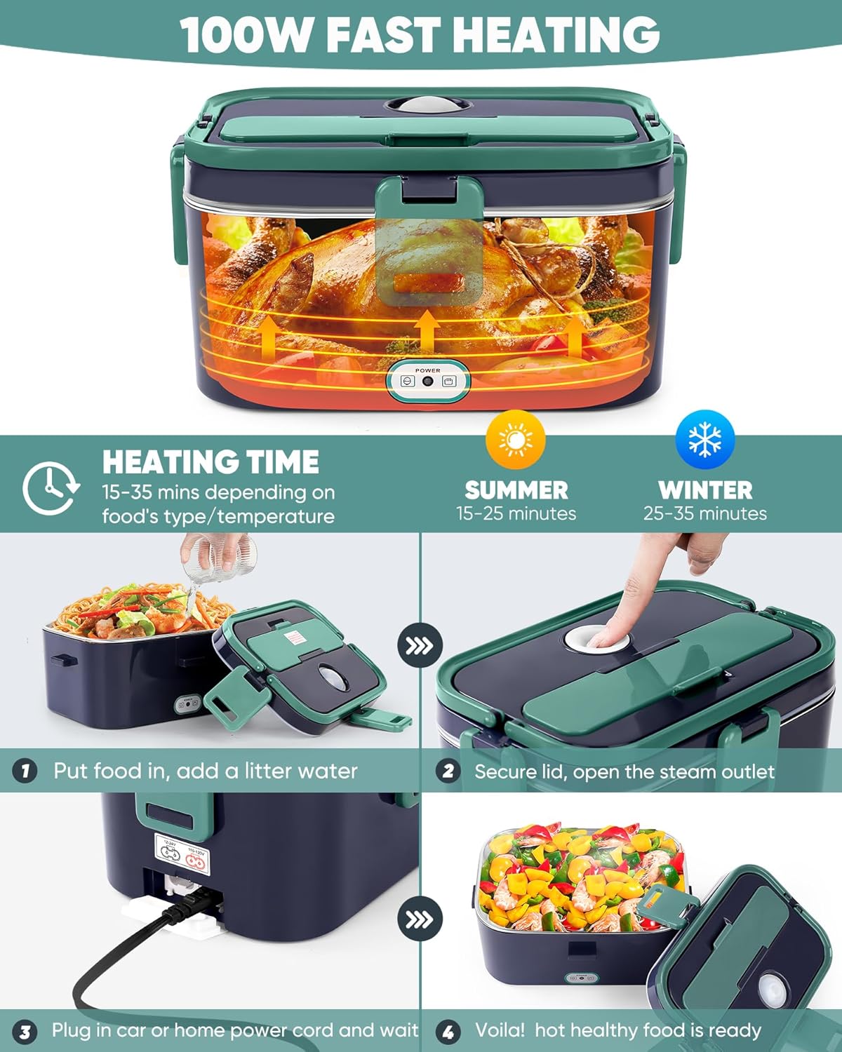 2025 New Non-Water-Filling Car - Food Storage Box Stainless Steel recensie en prijs