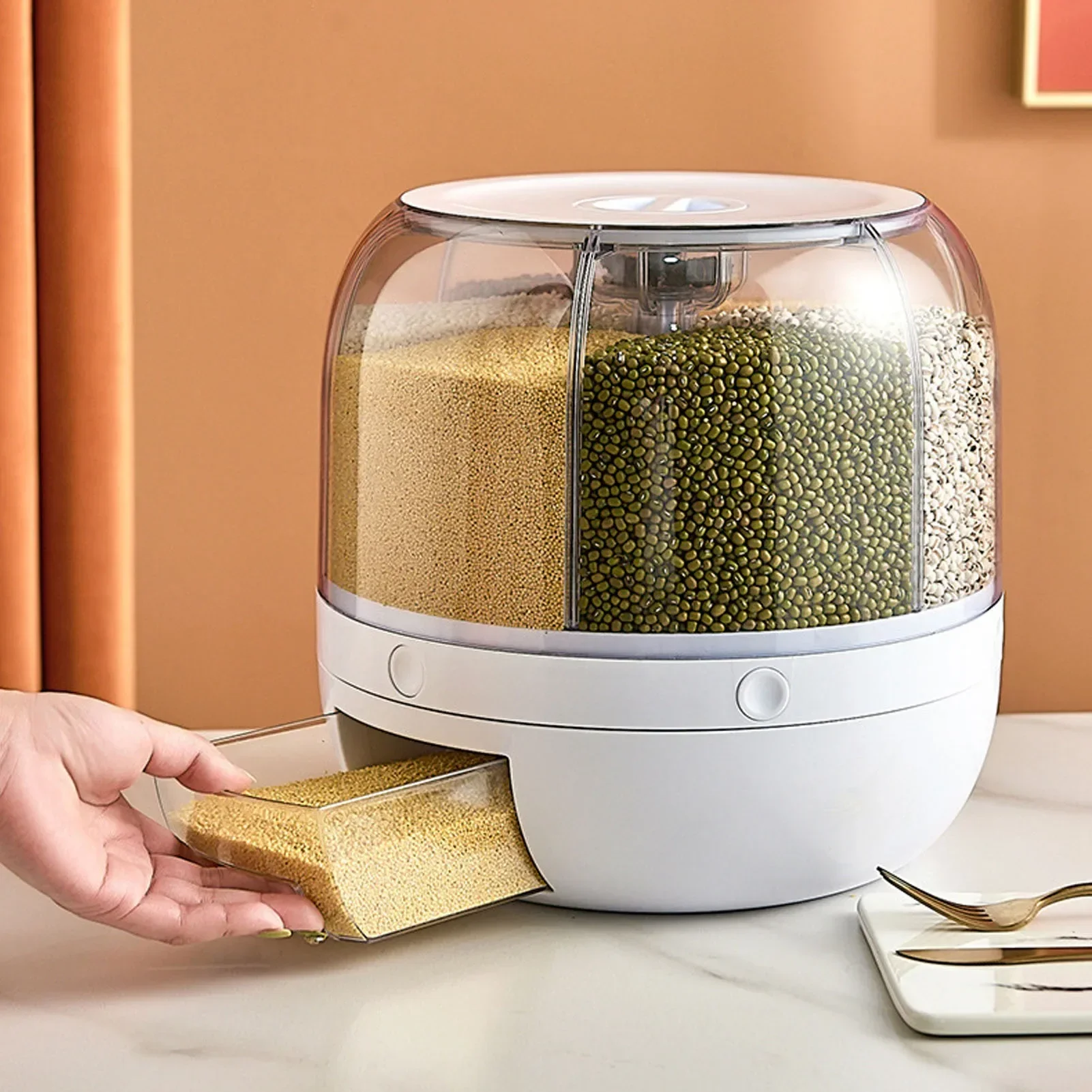 6-Compartment 360° Rotating Ai - Food Storage Pantry recensie en prijs