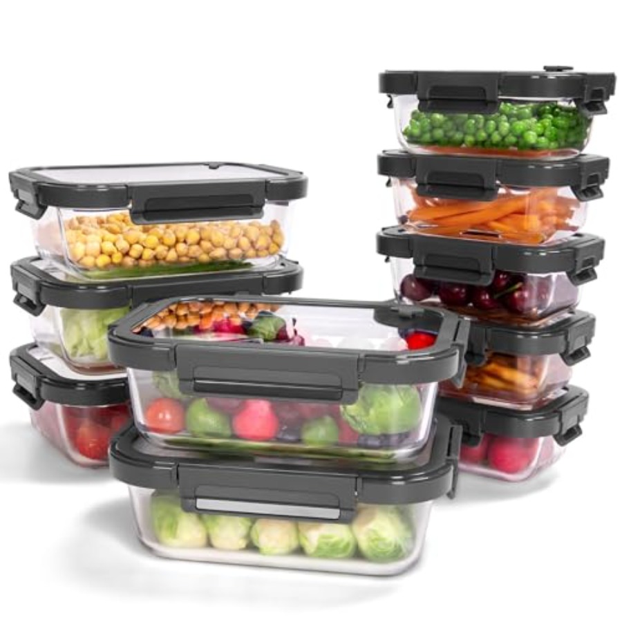 10-Pack Glass Food Storage Con - Food Storage Glass Containers recensie en prijs