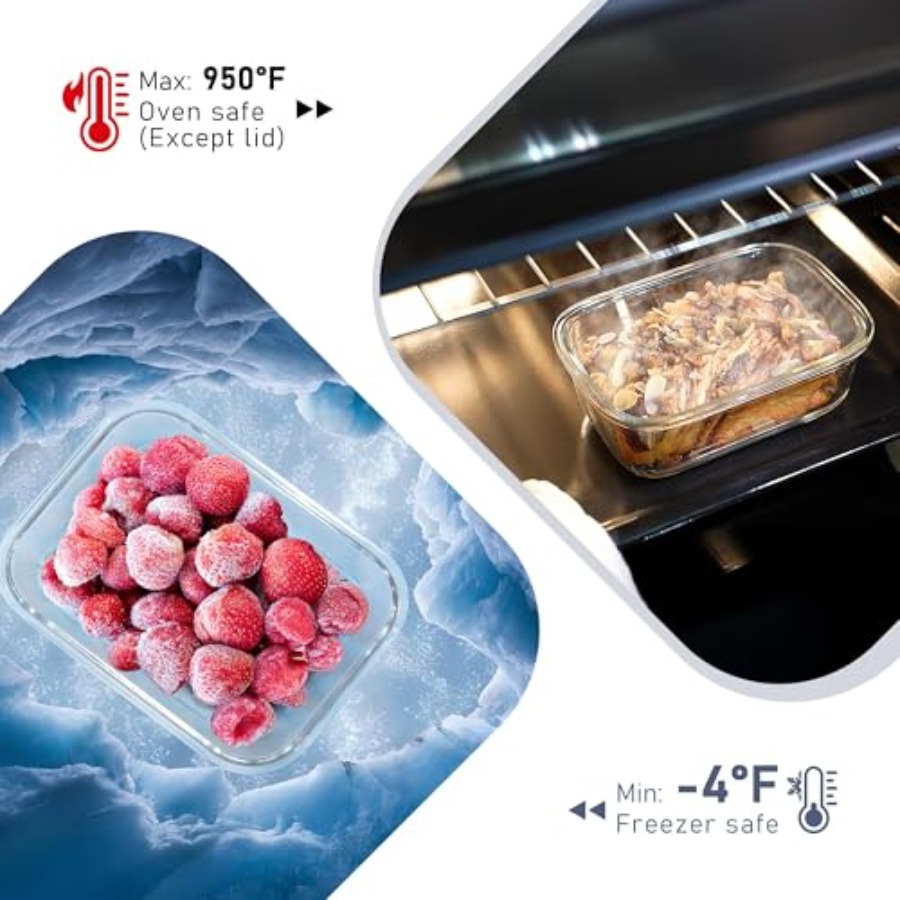 10-Pack Glass Food Storage Con - Food Storage Glass Containers recensie en prijs