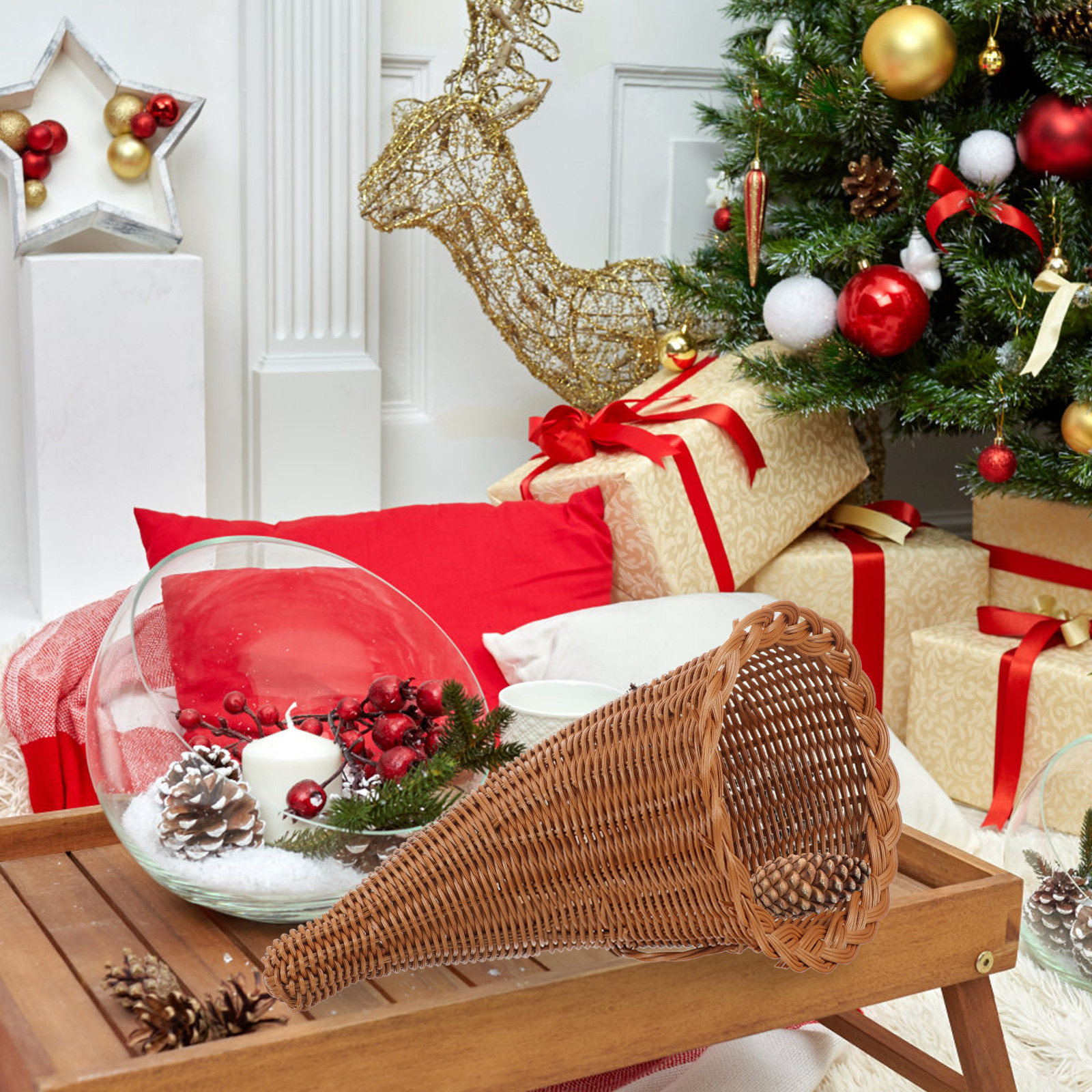 Small Cornucopia Basket Woven  - Food Storage Table recensie en prijs