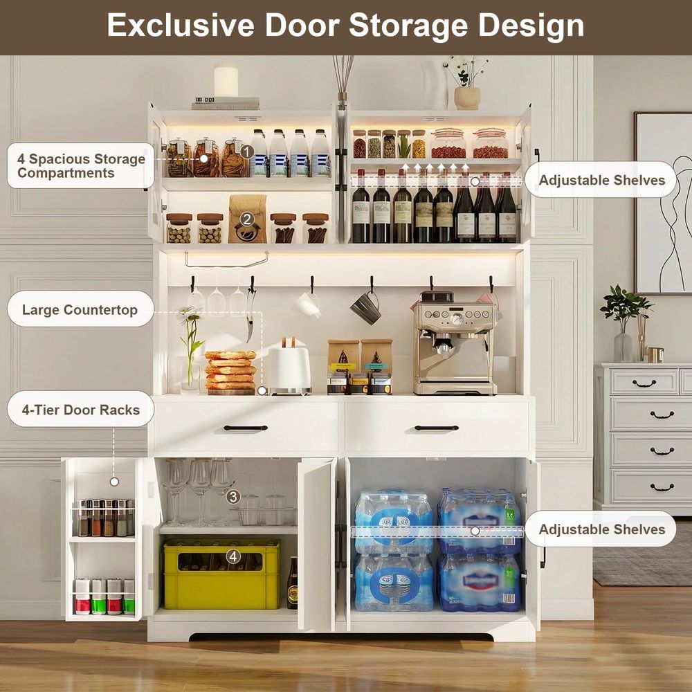 71-Inch Kitchen Pantry Cabinet - Food Storage Pantry recensie en prijs