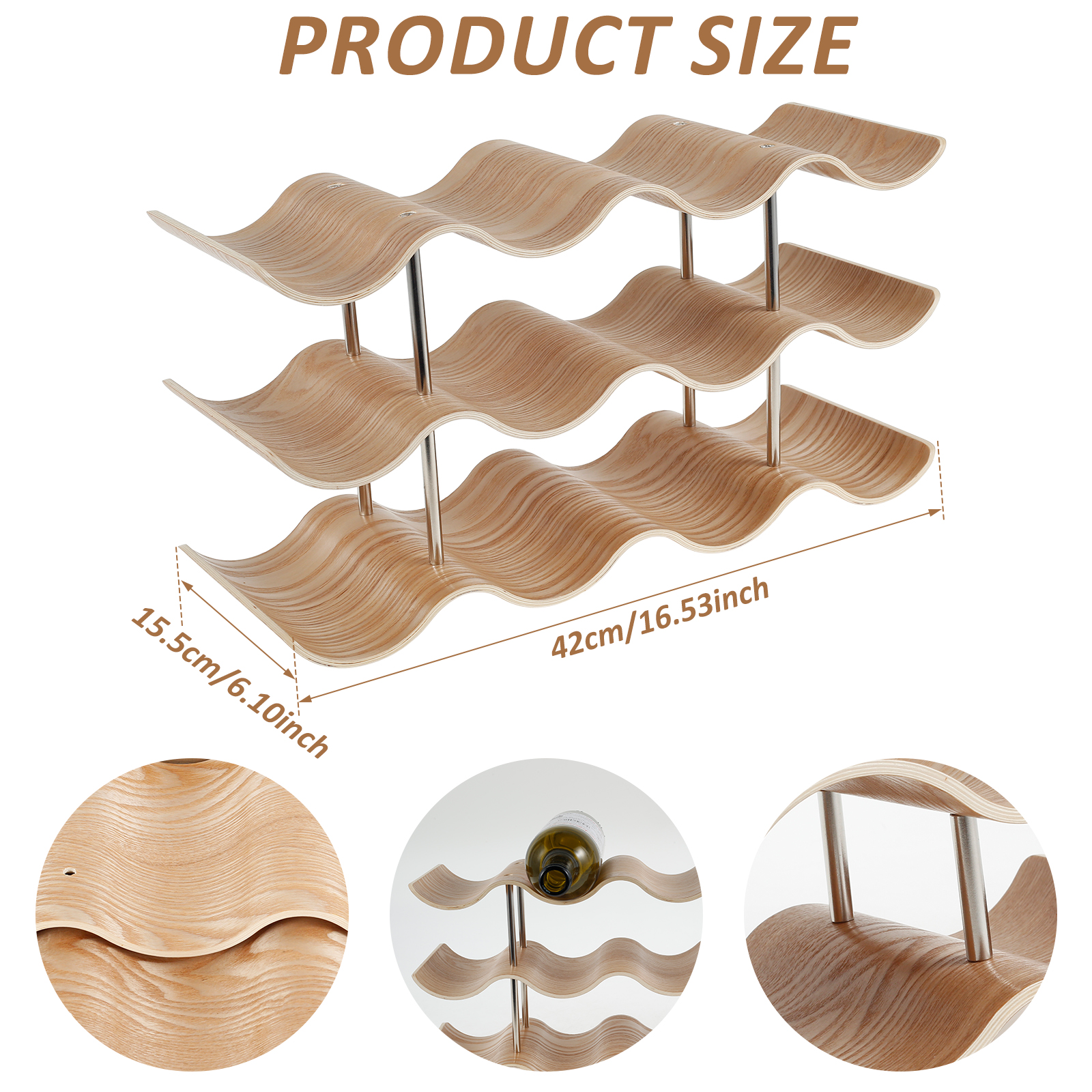 2/3-Tier Wooden Wine Rack Wavy - Food Storage Tank recensie en prijs