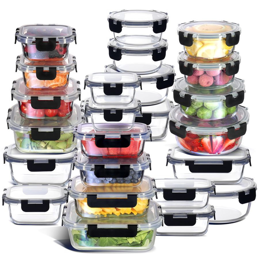 48pc Glass Storage Containers  - Food Storage Pantry recensie en prijs