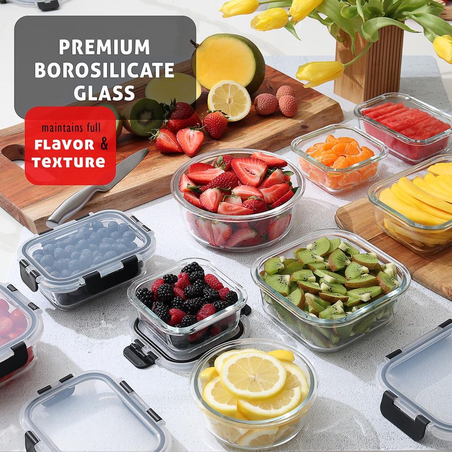 48pc Glass Storage Containers  - Food Storage Pantry recensie en prijs