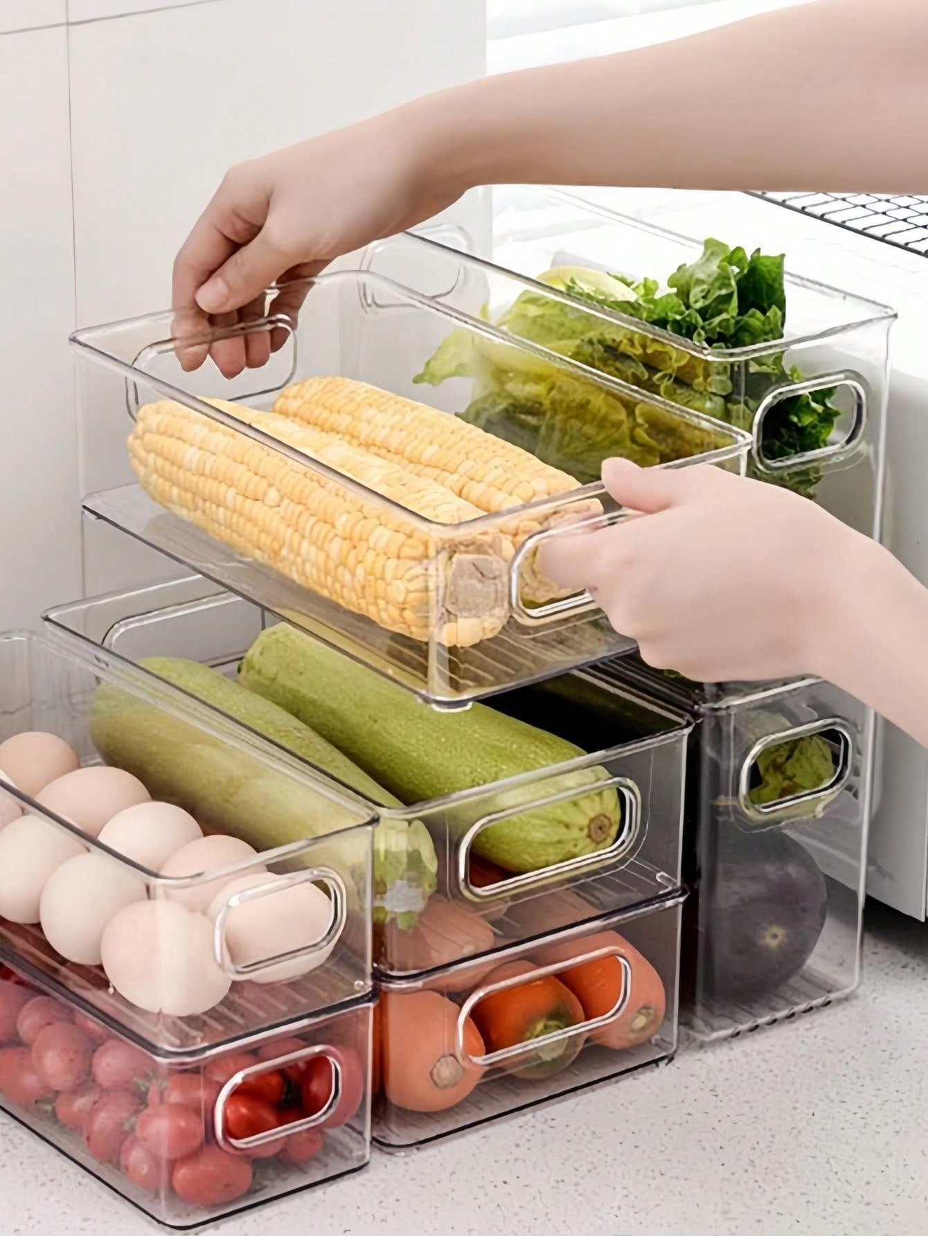 3pcs Clear Organizer Set-Stack - Food Storage Table recensie en prijs