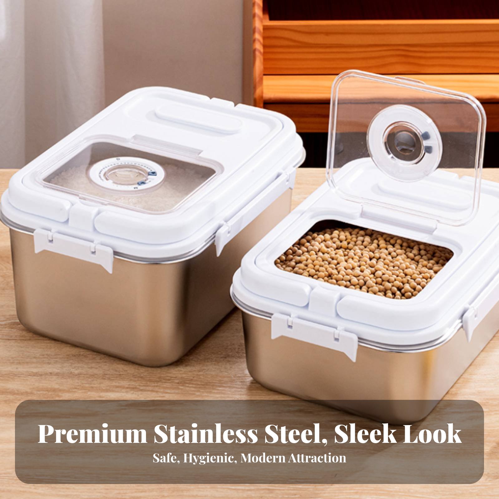 Stainless Steel Rice Bin Moist - Food Storage Box Stainless Steel recensie en prijs