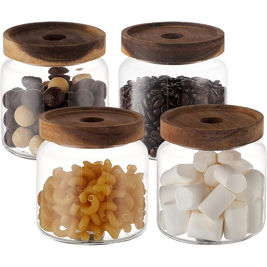 Set of 4 18oz X 4 Clear Glass  - Food Storage Pantry recensie en prijs