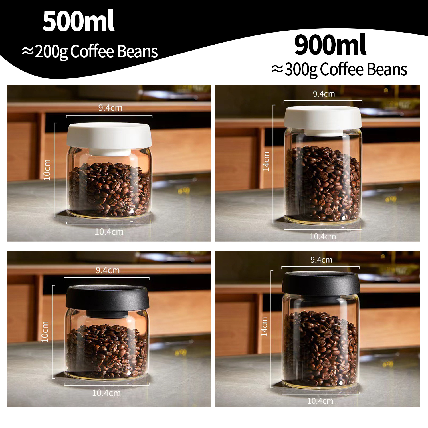 OANKR Vacuum Coffee Canister 5 - Food Storage Glass Containers recensie en prijs