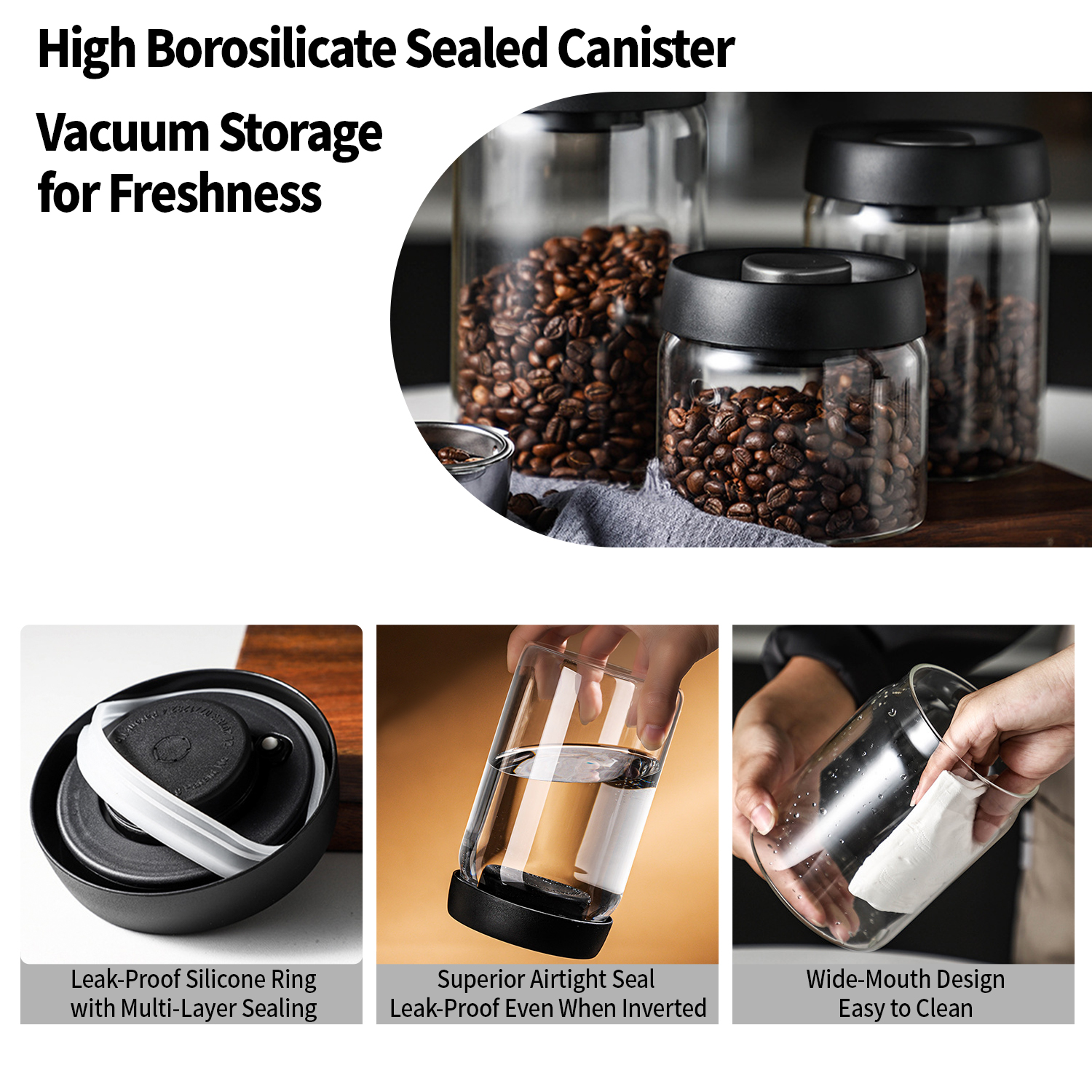 OANKR Vacuum Coffee Canister 5 - Food Storage Glass Containers recensie en prijs