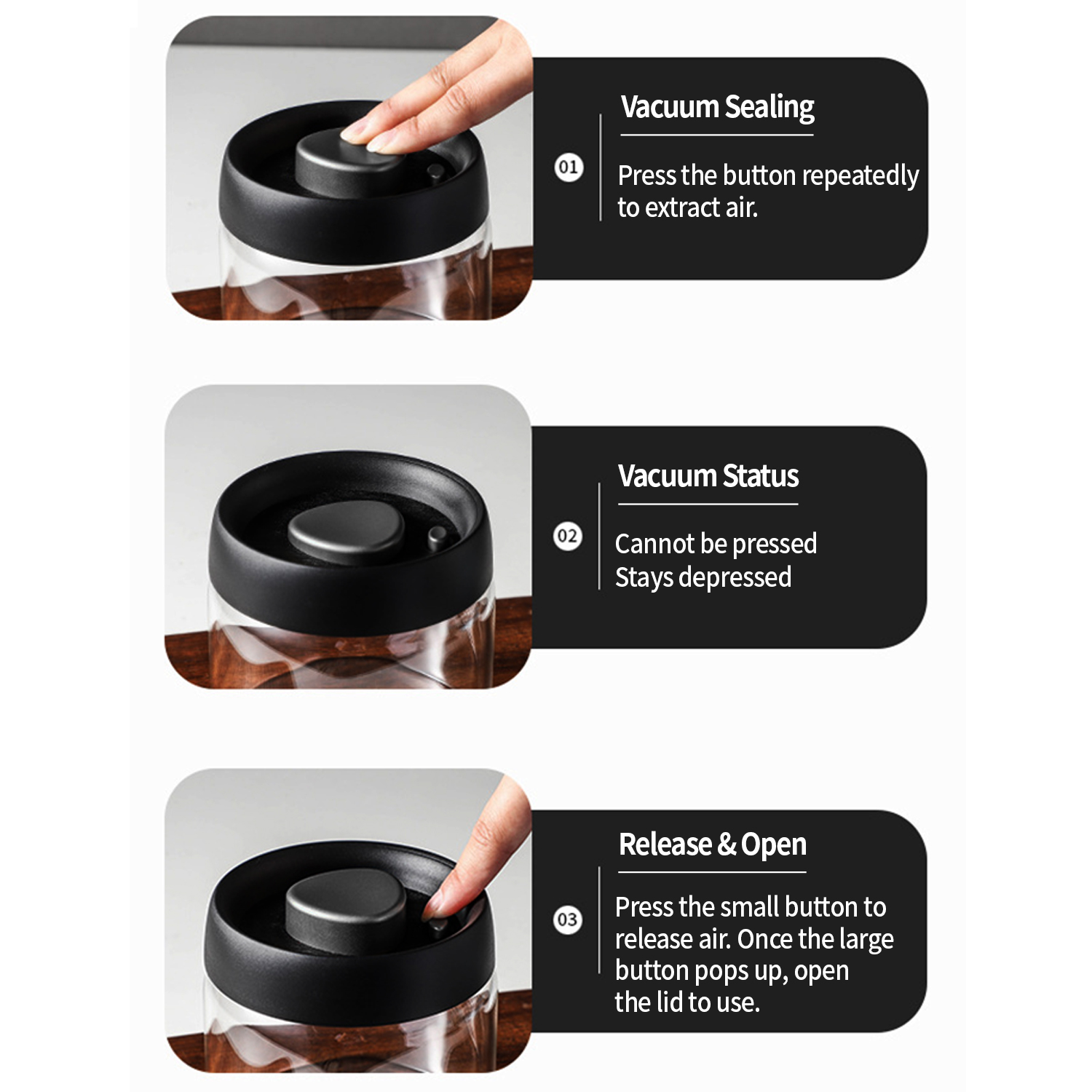 OANKR Vacuum Coffee Canister 5 - Food Storage Glass Containers recensie en prijs