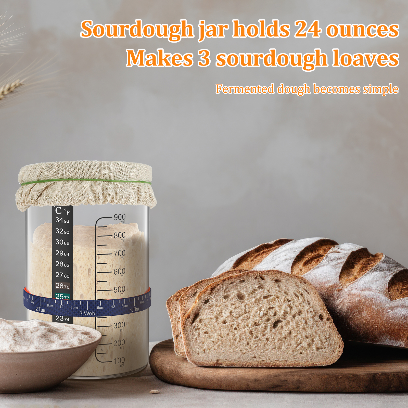 Sourdough Starter Jar Kit 900m - Food Storage Tank recensie en prijs