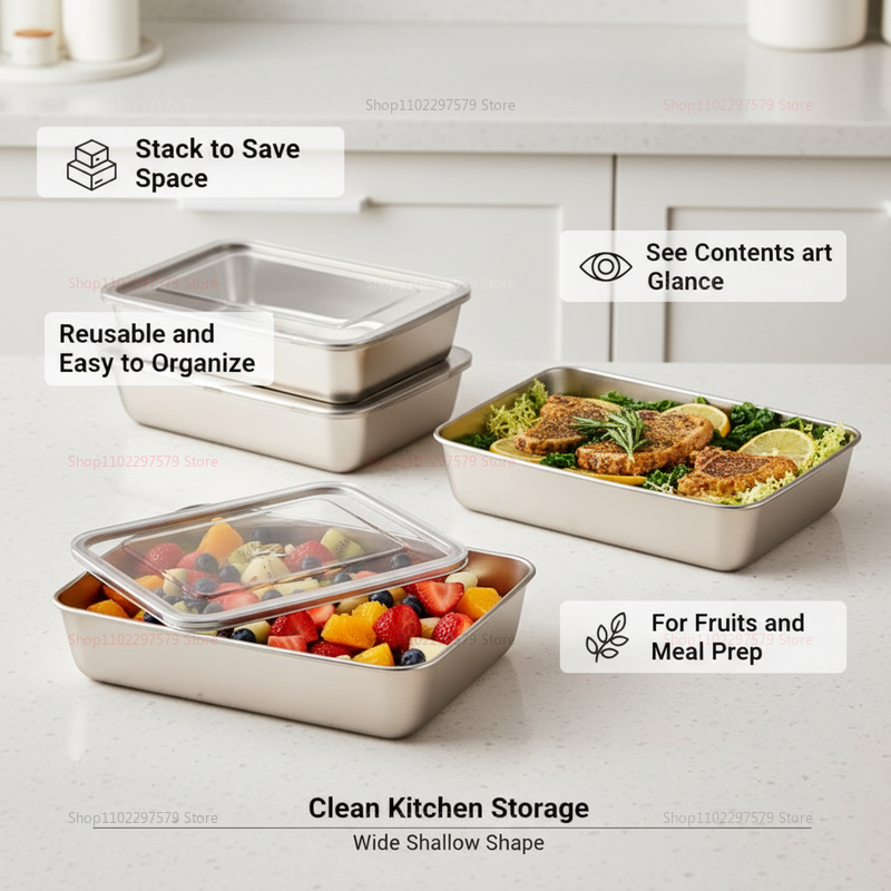 Plate Stainless Steel Food Con - Food Storage Box Stainless Steel recensie en prijs