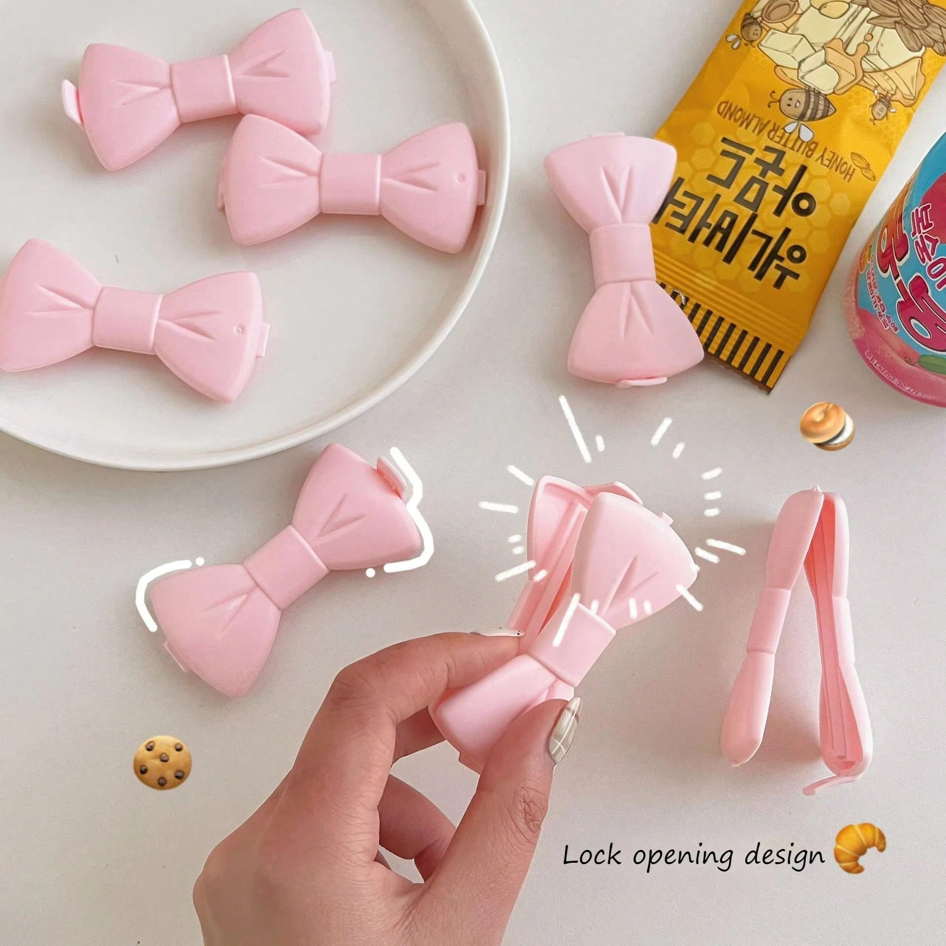 5PCS Kawaii Food Sealing Clip  - Food Storage Reusable Bags recensie en prijs