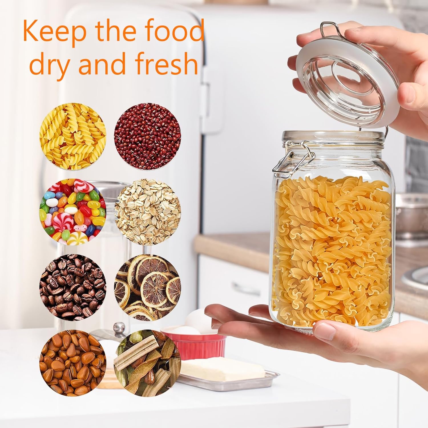 Clear Food Storage Jars 50oz S - Food Storage Pantry recensie en prijs