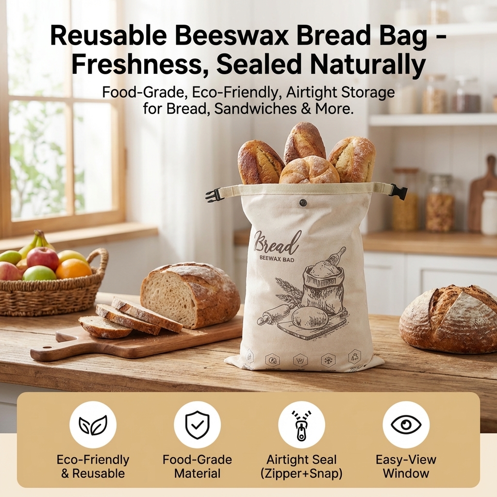 Reusable Beeswax Bread Bag wit - Food Storage Reusable Bags recensie en prijs