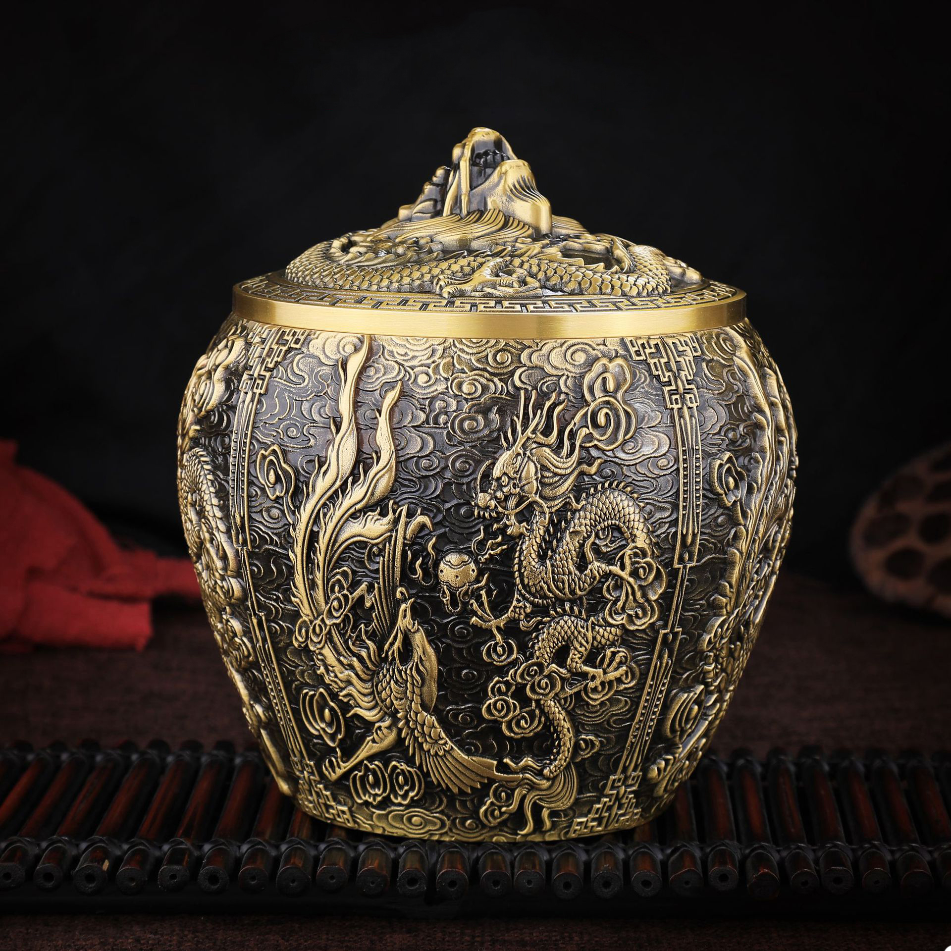 Retro Brass Tea Can Sugar and  - Food Storage Tank recensie en prijs