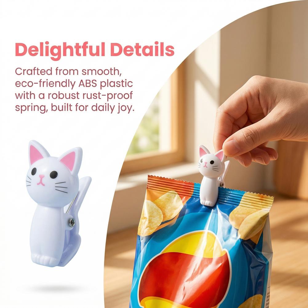 Cute Cat Shaped Bag Clips Reus - Food Storage Reusable Bags recensie en prijs