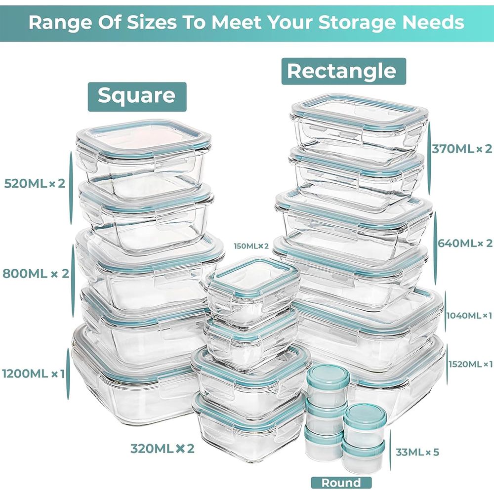 Pc Set Glass Food Storage Cont - Food Storage Glass Containers recensie en prijs