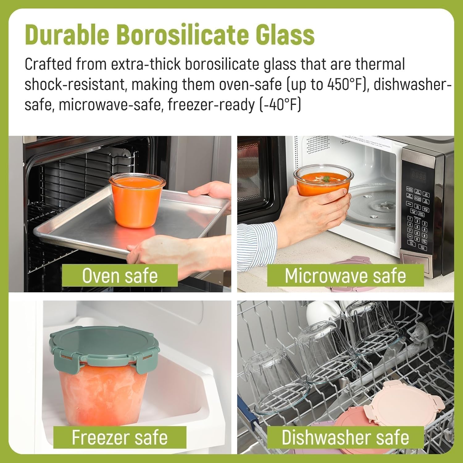 [UPGRADED LID] 6 Sets 3 Cup/24 - Food Storage Glass Containers recensie en prijs