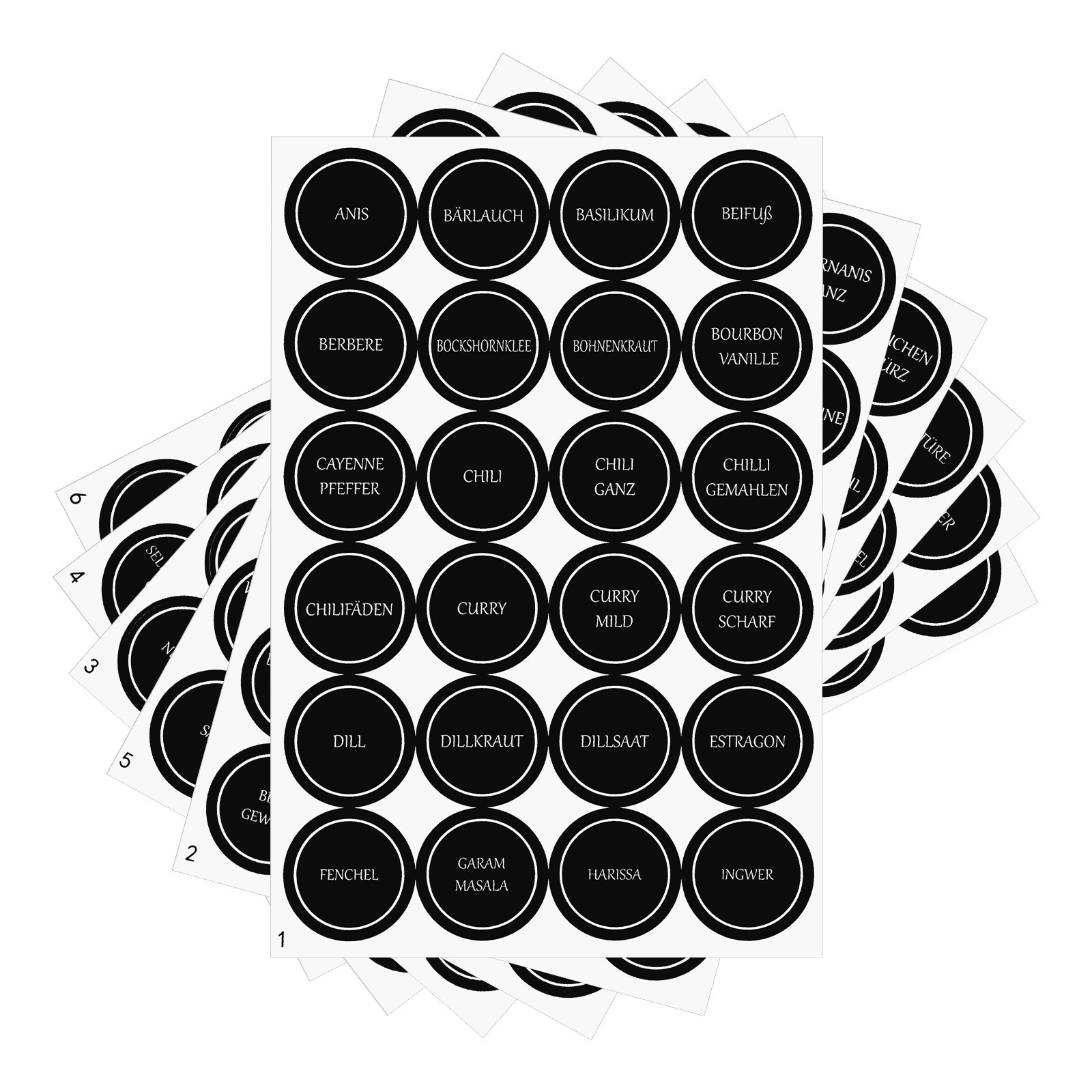 6 Sheets Round Spice Jar Label - Food Storage Pantry recensie en prijs